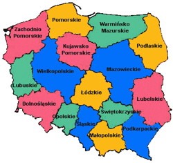 mapa województw Polski