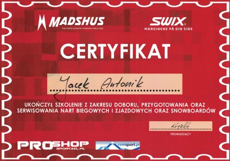 certyfikat SWIX